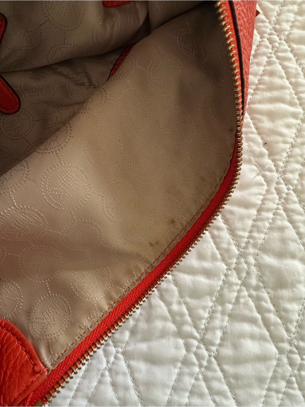 Vintage Michael Kors Orange-Red Leather Tassel Shoulder Bag - Picture 9 of 10